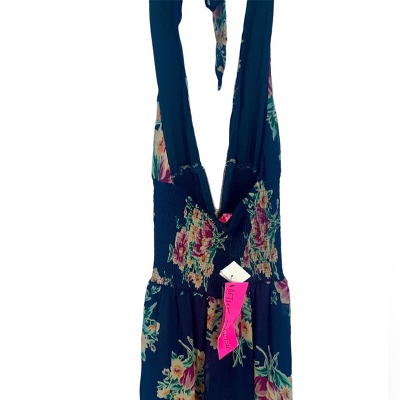 Betsey Johnson VTG Y2K Floral Zip Front Halter Midi Dress NWT Size S - Picture 3 of 9